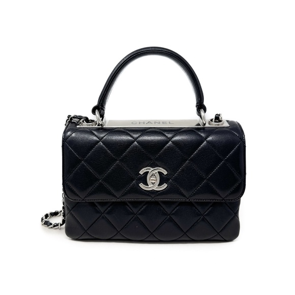 Chanel Small Trendy CC Dual Handle Flap Bag Black - Picture 1 of 11